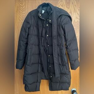 J Crew Women's Black Puffer Coat